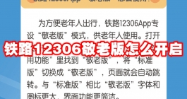 《铁路12306》敬老版怎么开启