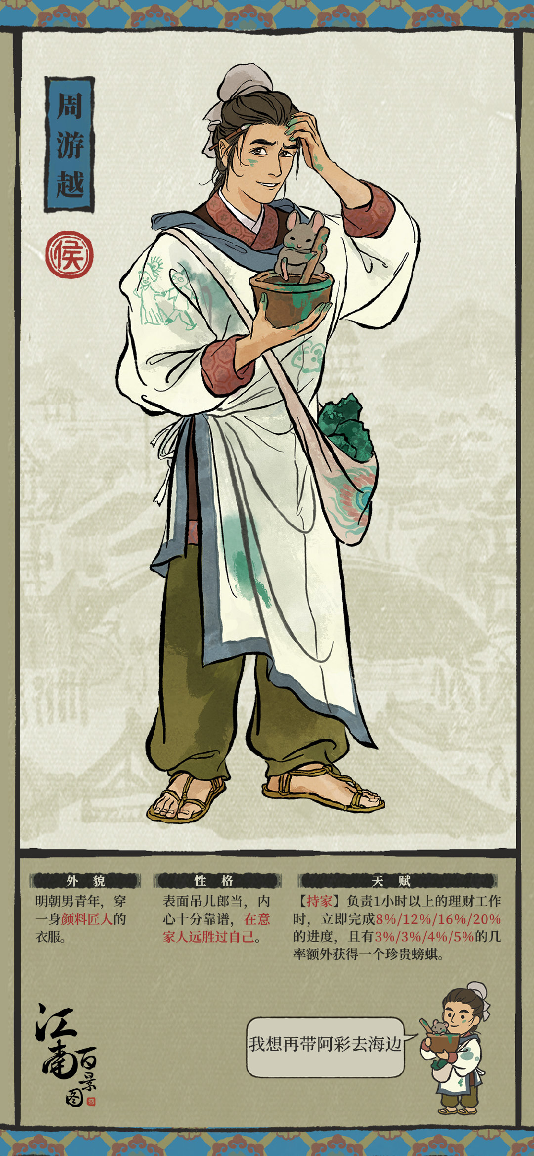 《江南百景图》新居民周游越人物介绍